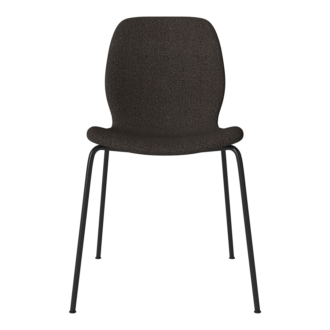 Chaise de salle à manger Seed - Rembourrée - Base en acier, laquée noire