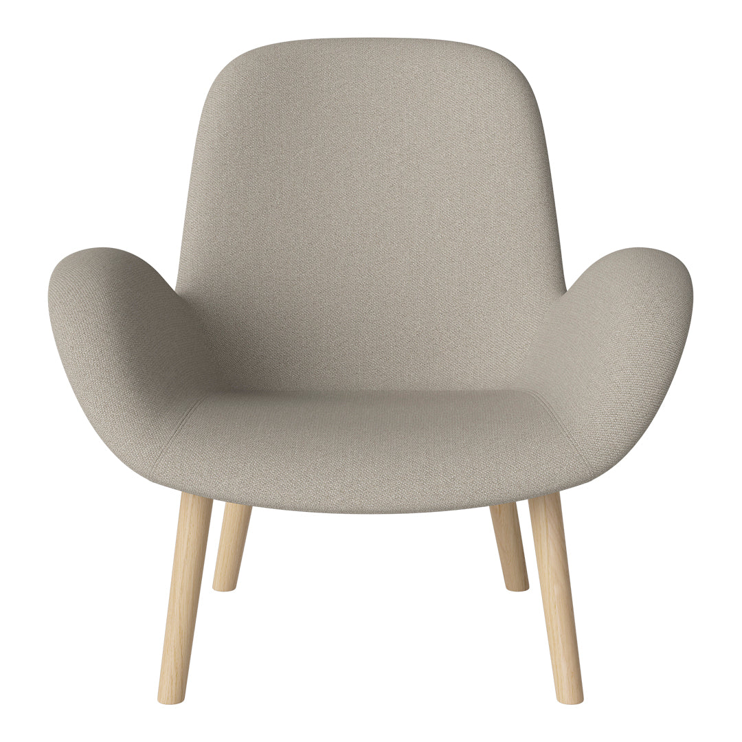 Fauteuil Seed Lounge - Rembourré - Piètement en chêne huilé, pigmenté blanc