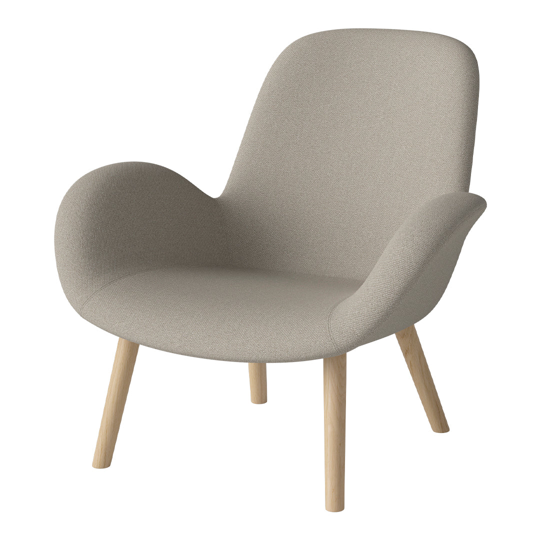 Fauteuil Seed Lounge - Rembourré - Piètement en chêne huilé, pigmenté blanc