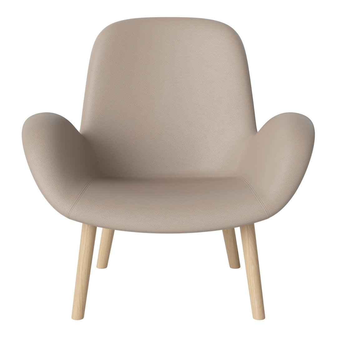 Fauteuil Seed Lounge - Rembourré - Piètement en chêne huilé, pigmenté blanc