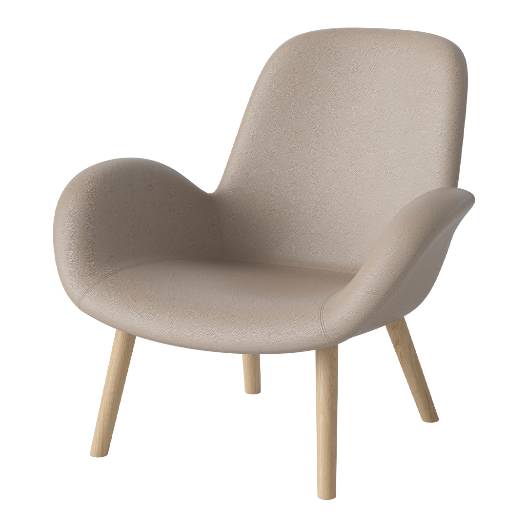 Fauteuil Seed Lounge - Rembourré - Piètement en chêne huilé, pigmenté blanc