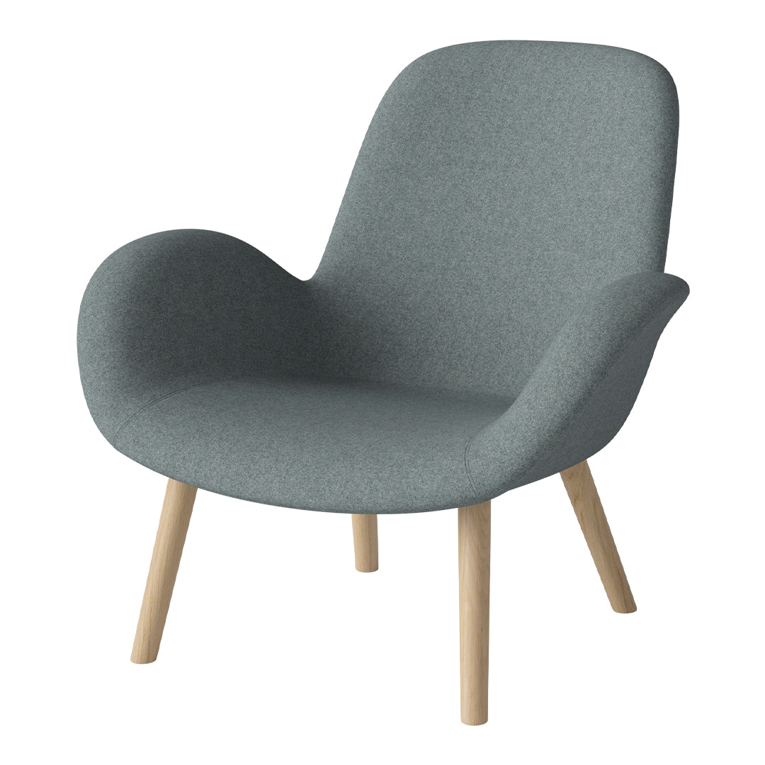 Fauteuil Seed Lounge - Rembourré - Piètement en chêne huilé, pigmenté blanc
