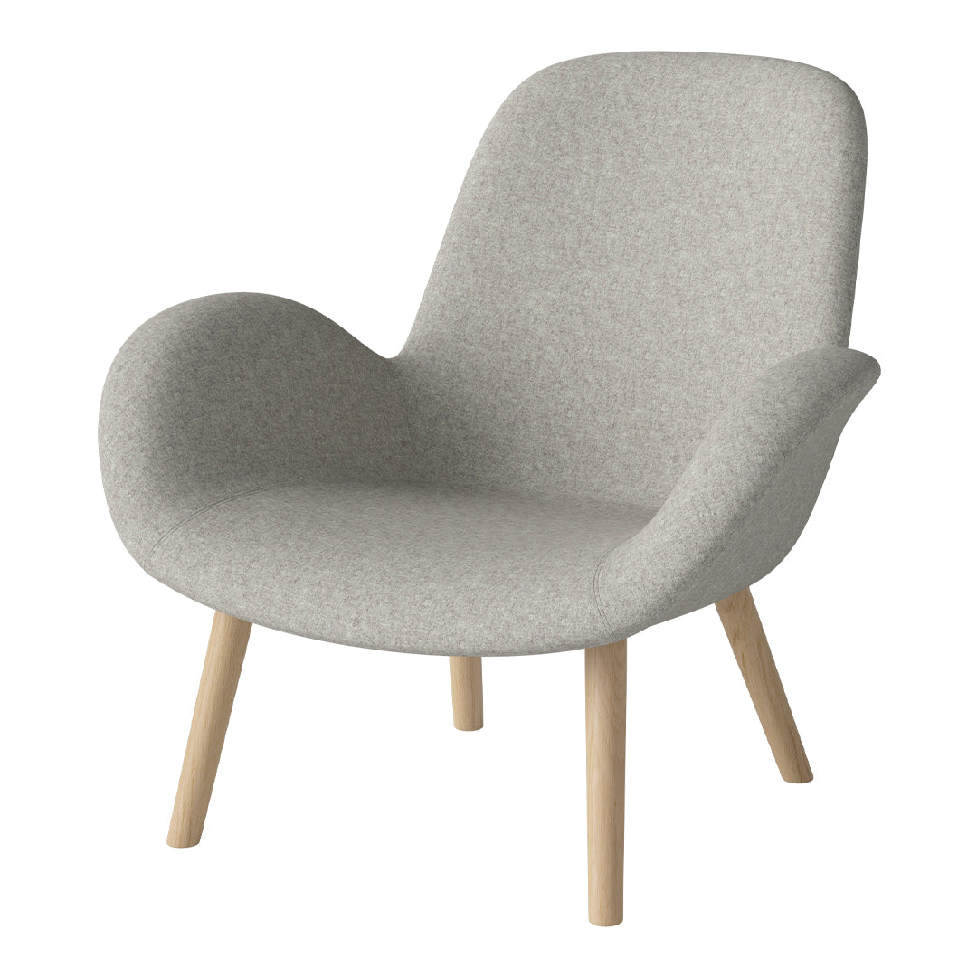 Fauteuil Seed Lounge - Rembourré - Piètement en chêne huilé, pigmenté blanc