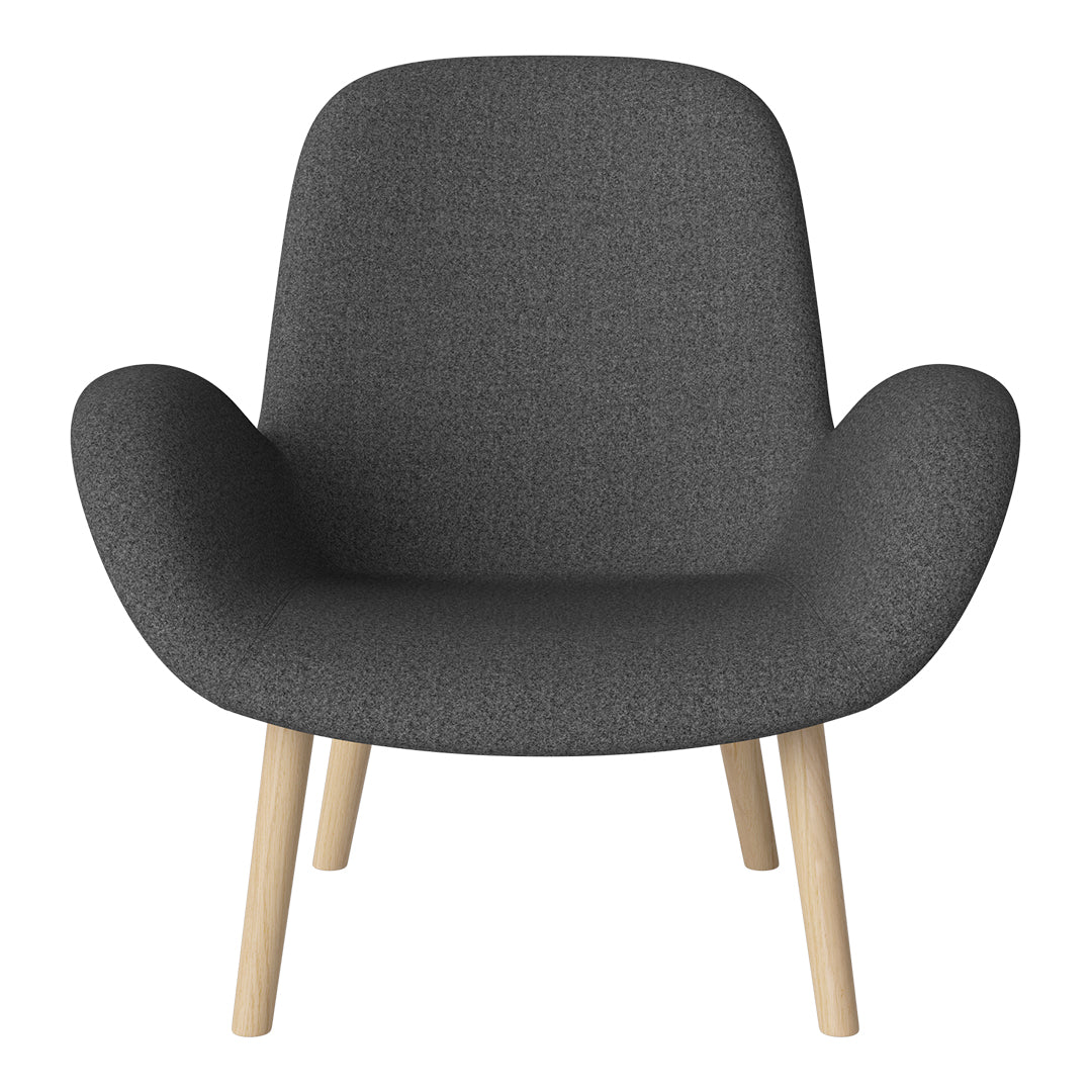 Fauteuil Seed Lounge - Rembourré - Piètement en chêne huilé, pigmenté blanc