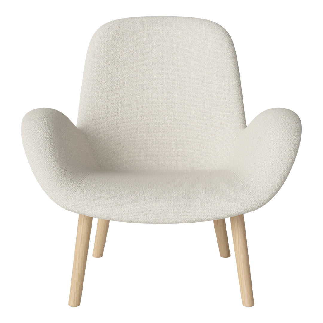 Fauteuil Seed Lounge - Rembourré - Piètement en chêne huilé, pigmenté blanc