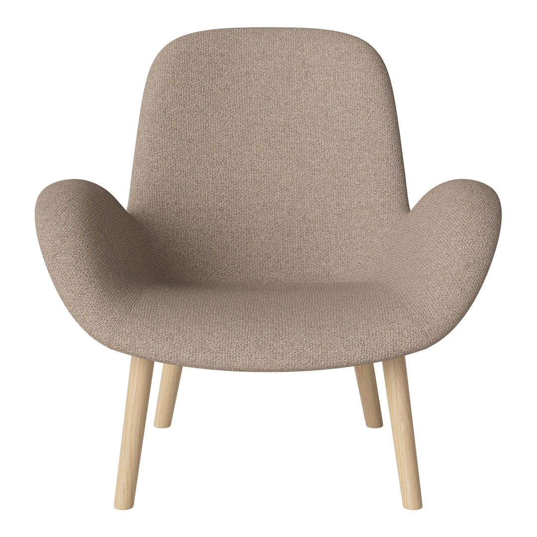 Fauteuil Seed Lounge - Rembourré - Piètement en chêne huilé, pigmenté blanc