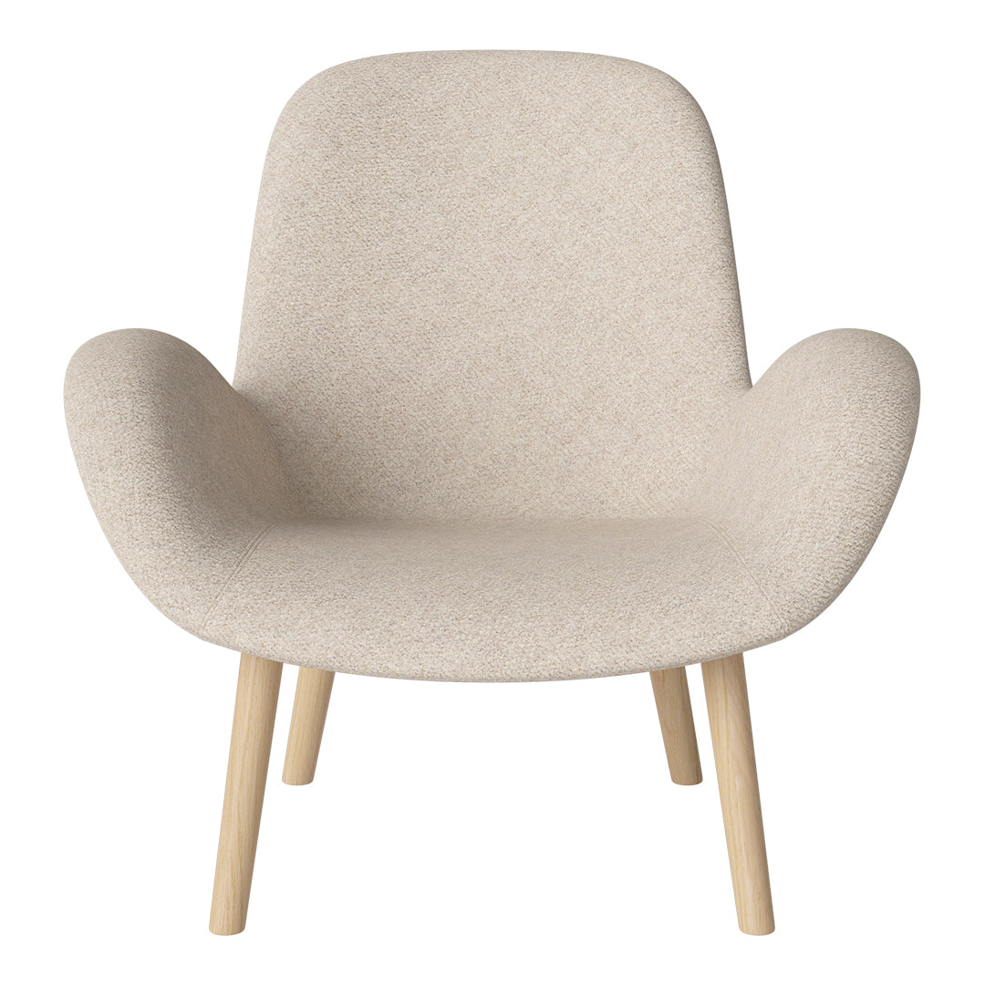 Fauteuil Seed Lounge - Rembourré - Piètement en chêne huilé, pigmenté blanc