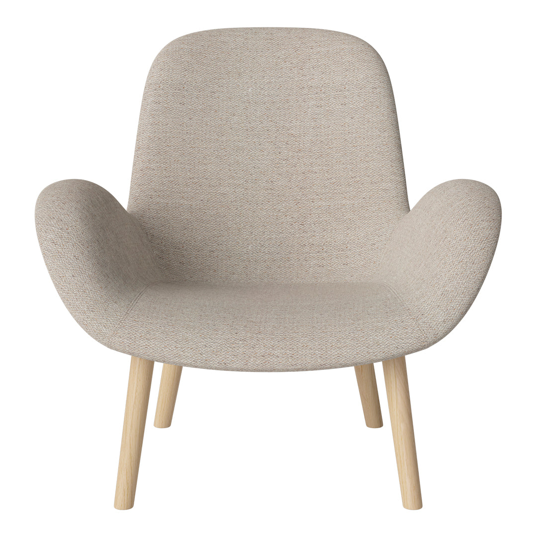 Fauteuil Seed Lounge - Rembourré - Piètement en chêne huilé, pigmenté blanc