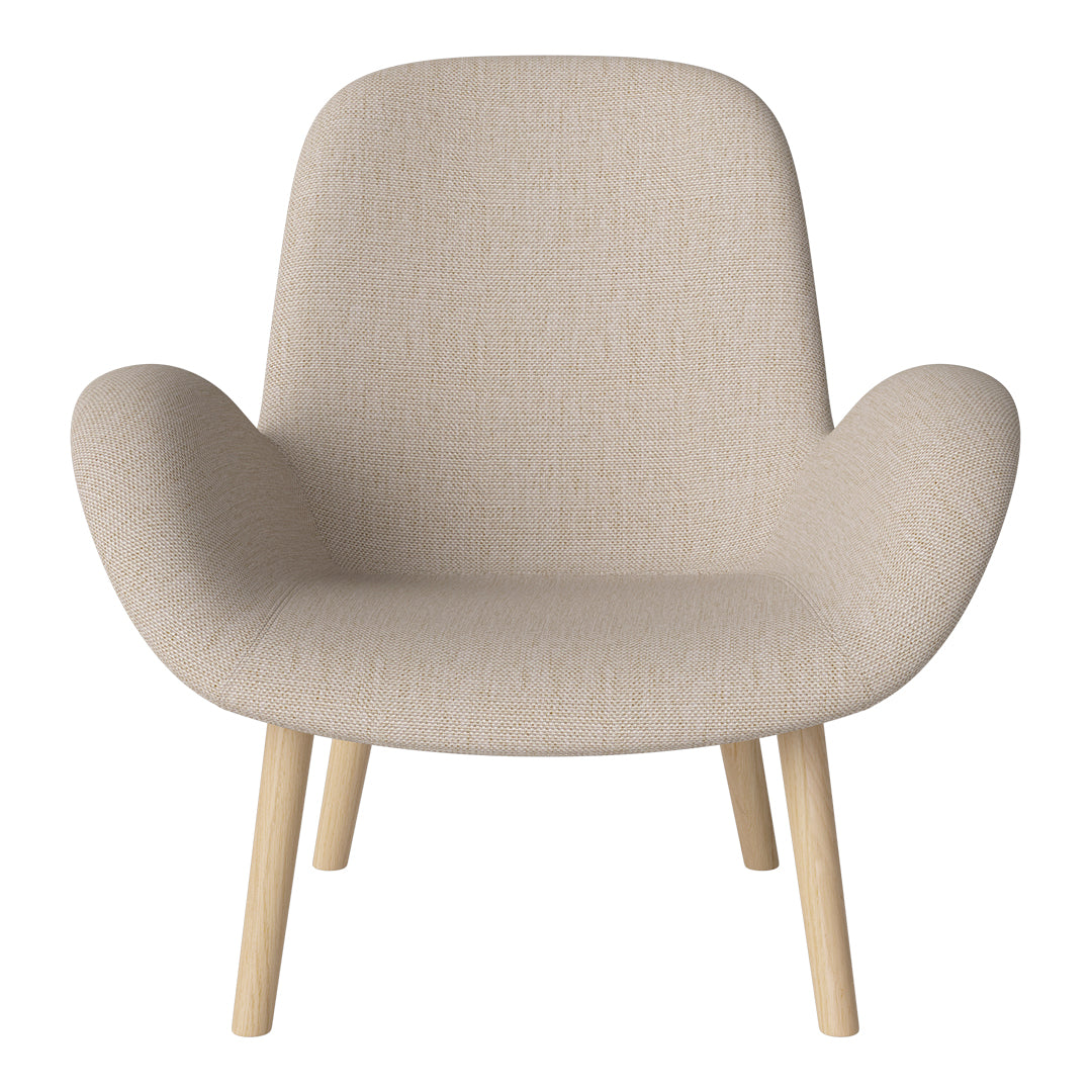 Fauteuil Seed Lounge - Rembourré - Piètement en chêne huilé, pigmenté blanc