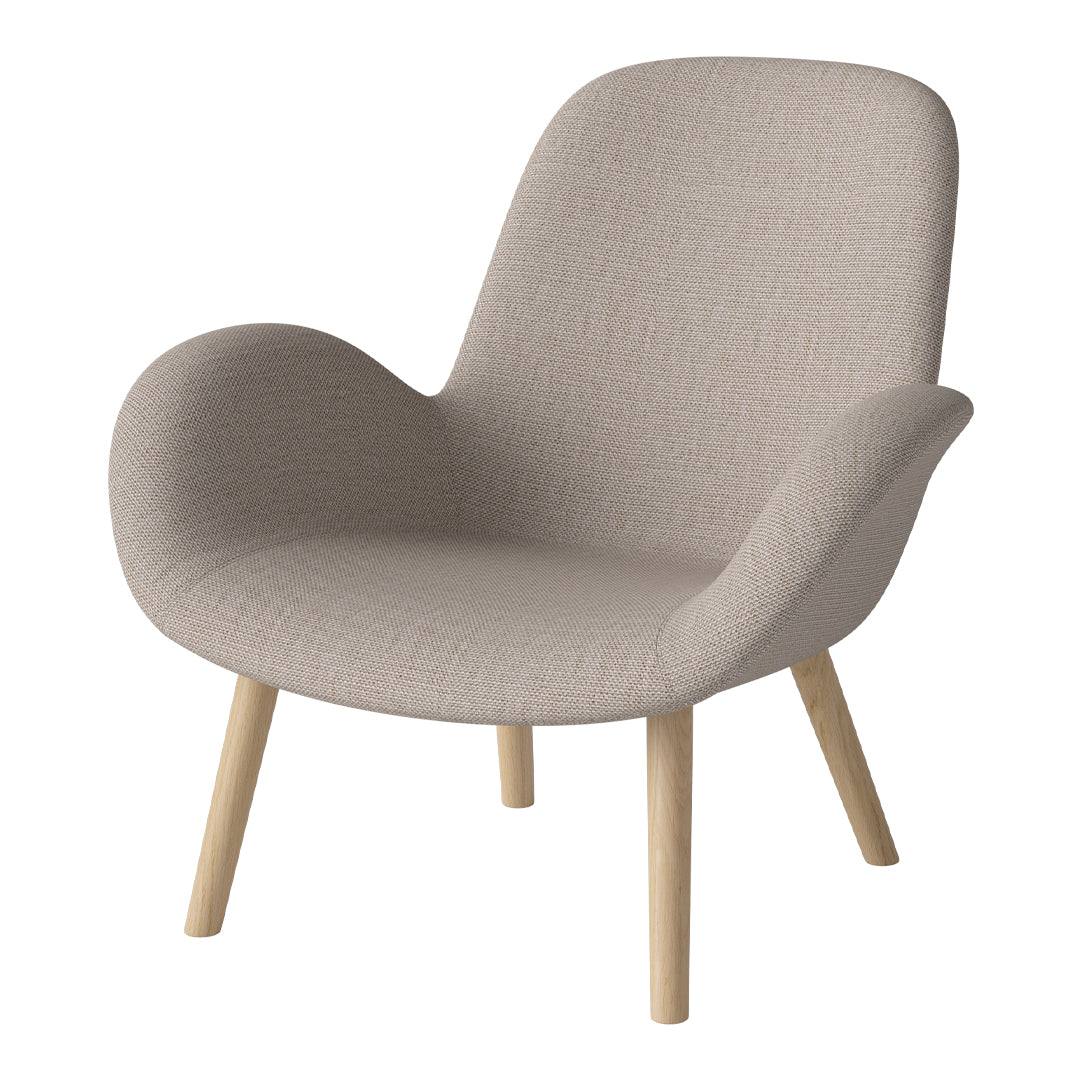 Fauteuil Seed Lounge - Rembourré - Piètement en chêne huilé, pigmenté blanc