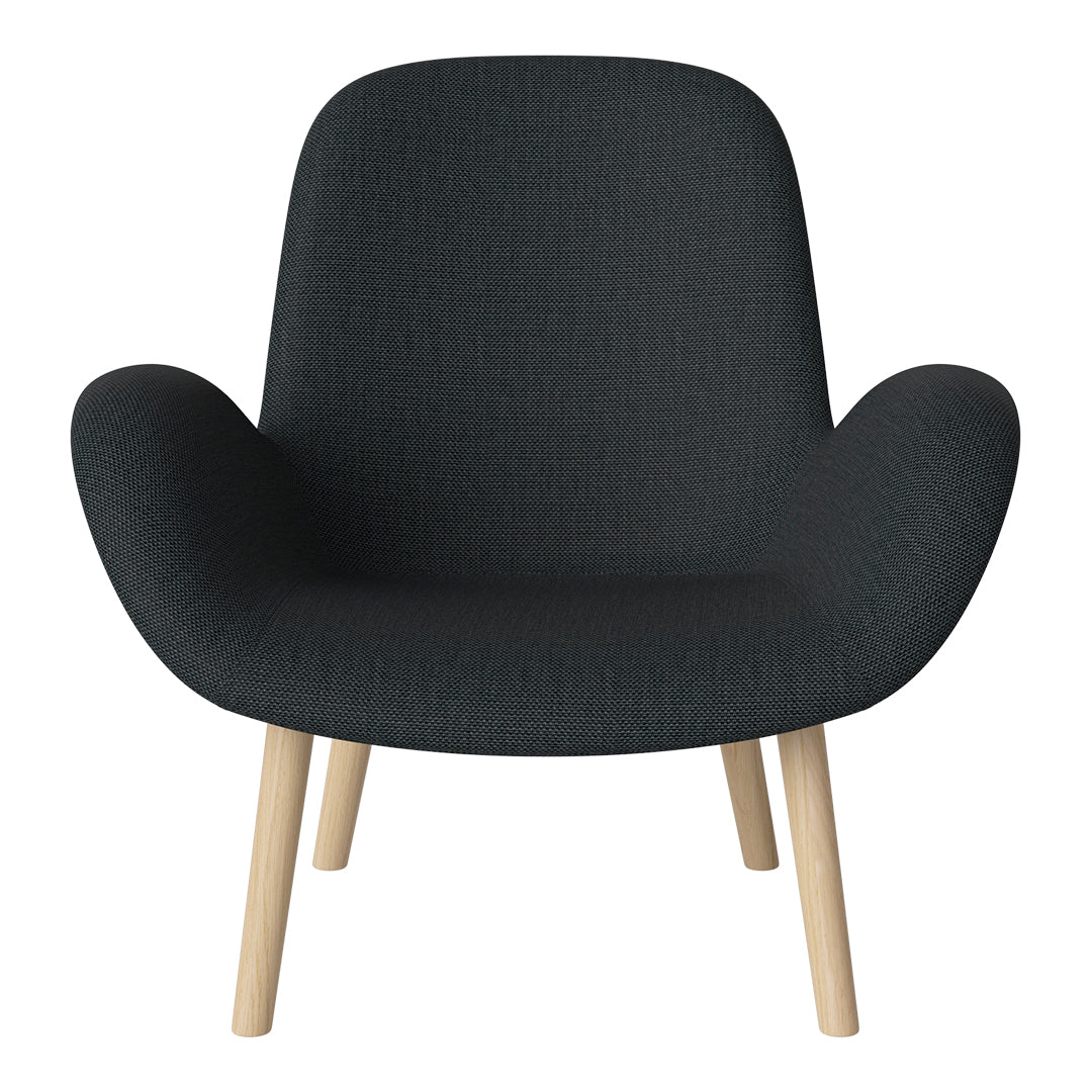Fauteuil Seed Lounge - Rembourré - Piètement en chêne huilé, pigmenté blanc