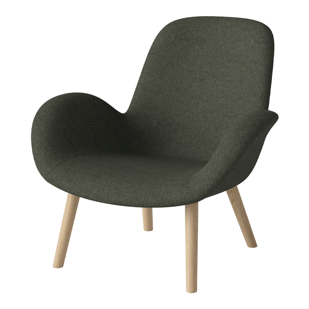 Fauteuil Seed Lounge - Rembourré - Piètement en chêne huilé, pigmenté blanc