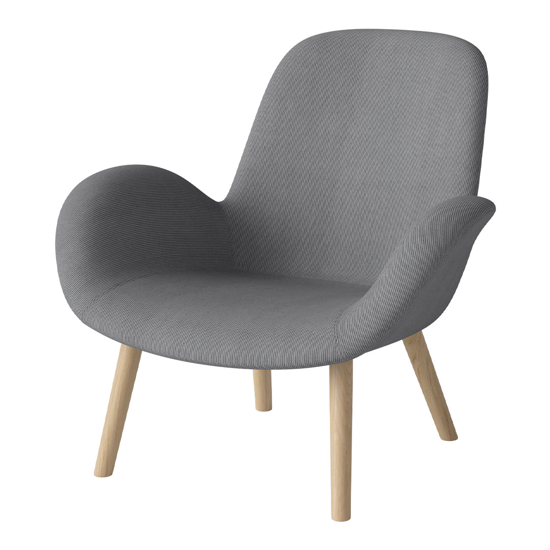 Fauteuil Seed Lounge - Rembourré - Piètement en chêne huilé, pigmenté blanc