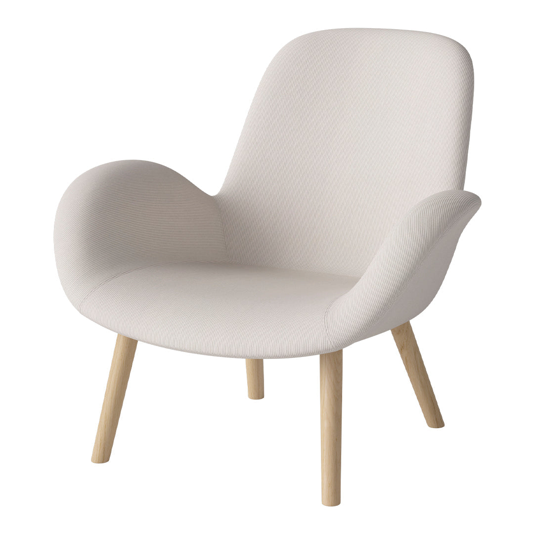 Fauteuil Seed Lounge - Rembourré - Piètement en chêne huilé, pigmenté blanc