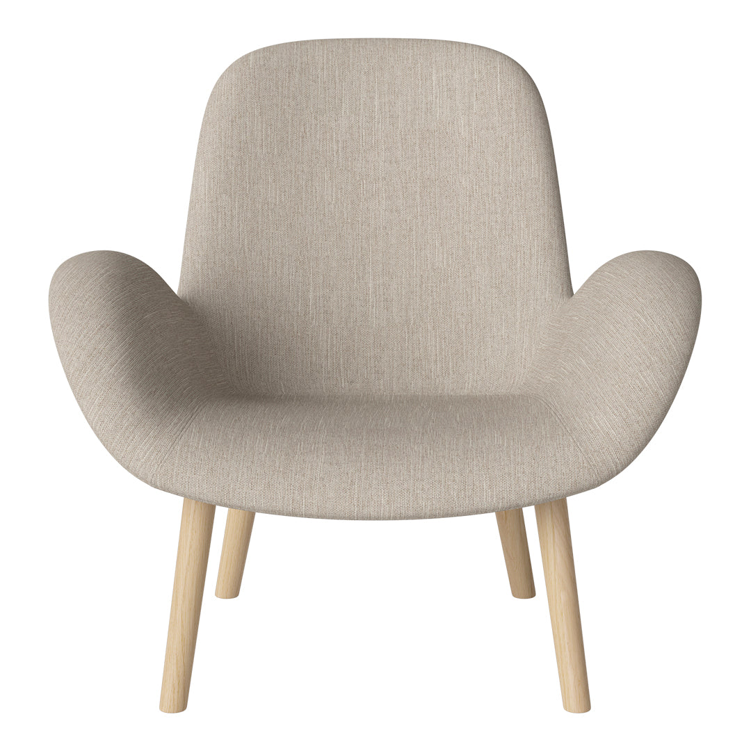 Fauteuil Seed Lounge - Rembourré - Piètement en chêne huilé, pigmenté blanc