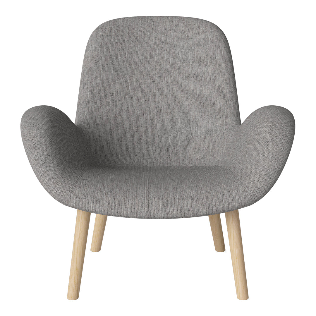 Fauteuil Seed Lounge - Rembourré - Piètement en chêne huilé, pigmenté blanc