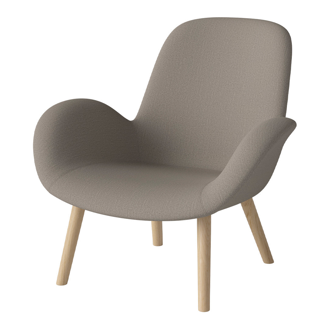 Fauteuil Seed Lounge - Rembourré - Piètement en chêne huilé, pigmenté blanc