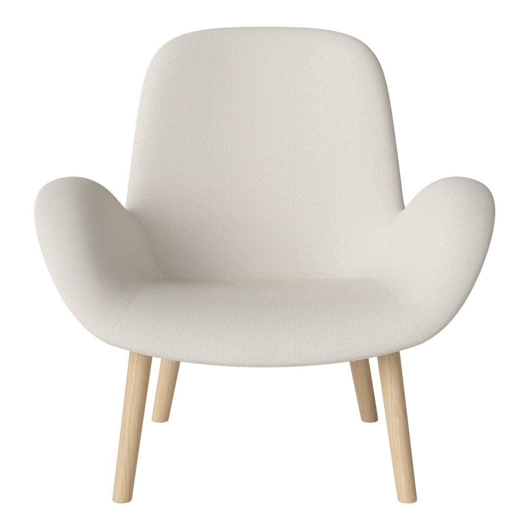 Fauteuil Seed Lounge - Rembourré - Piètement en chêne huilé, pigmenté blanc