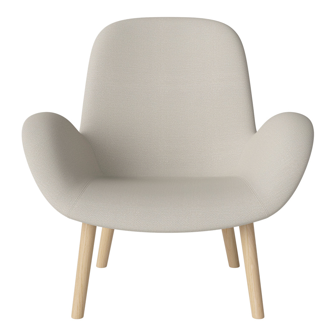 Fauteuil Seed Lounge - Rembourré - Piètement en chêne huilé, pigmenté blanc