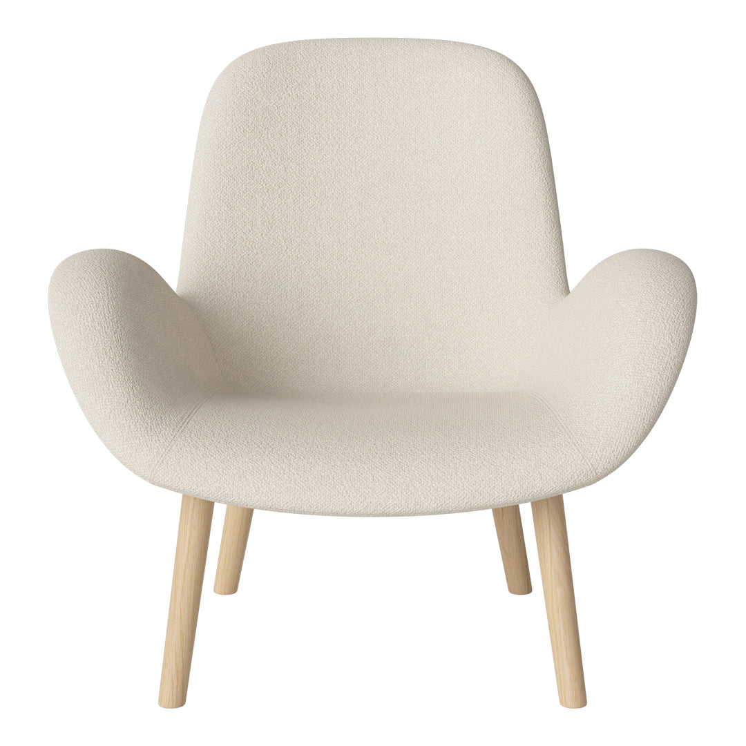 Fauteuil Seed Lounge - Rembourré - Piètement en chêne huilé, pigmenté blanc
