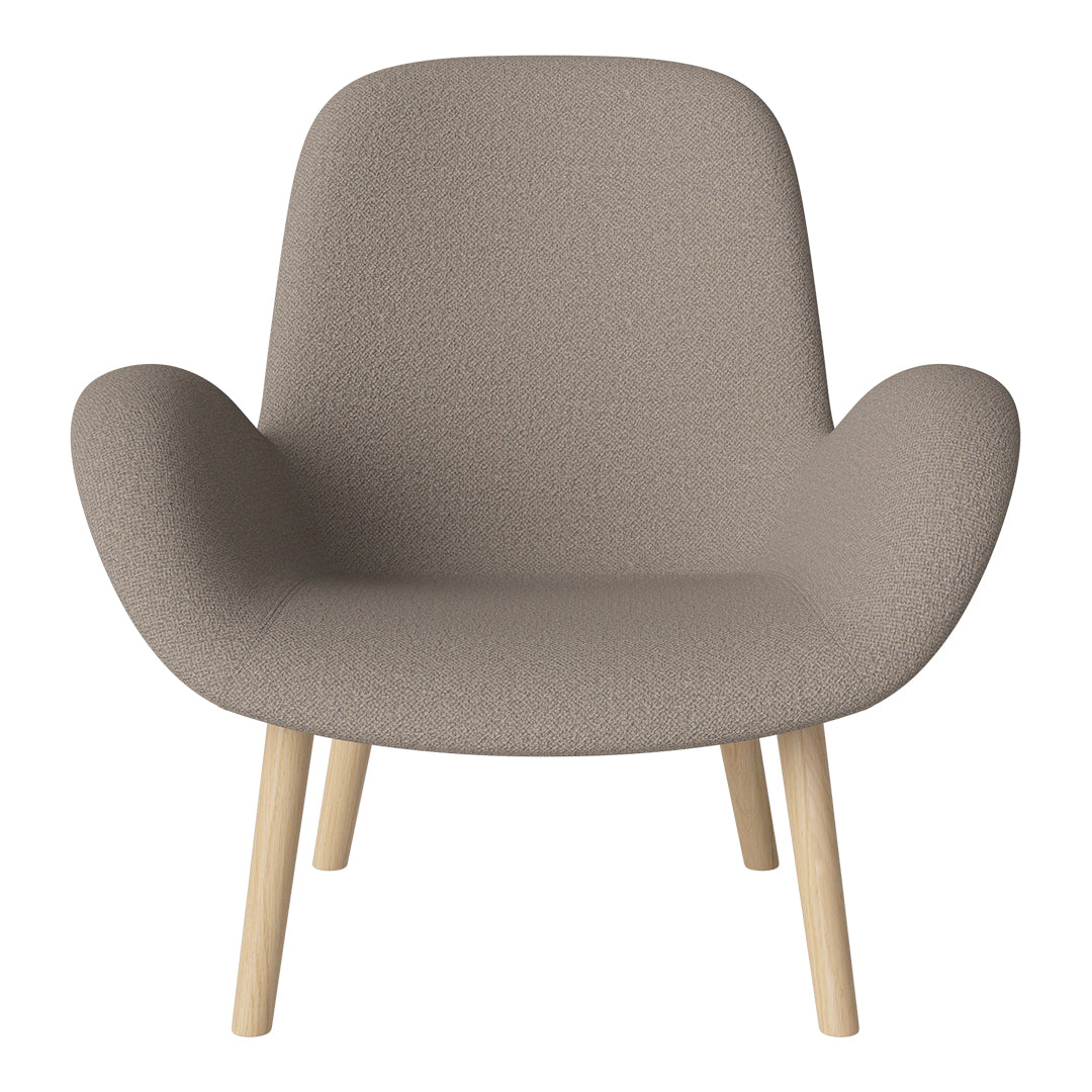 Fauteuil Seed Lounge - Rembourré - Piètement en chêne huilé, pigmenté blanc