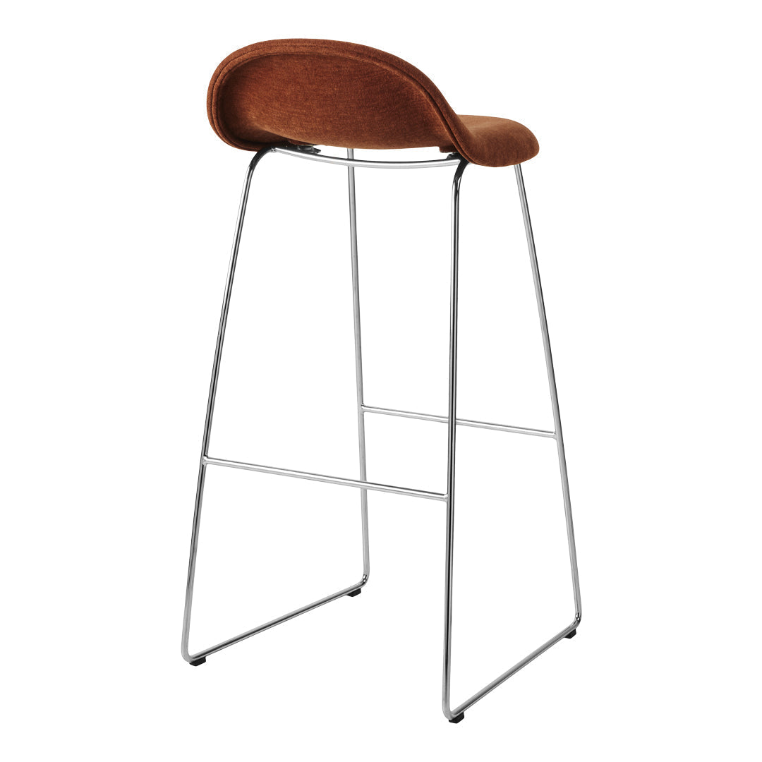 Tabouret de bar Gubi 3D - Entièrement rembourré - Piètement luge