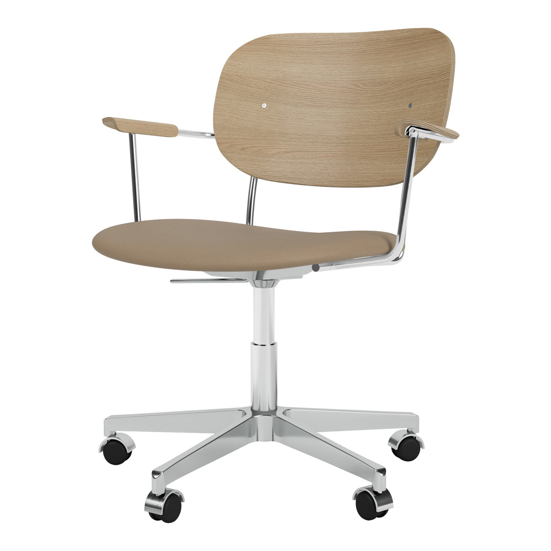 Fauteuil de bureau Co - Assise rembourrée - Base pivotante avec roulettes