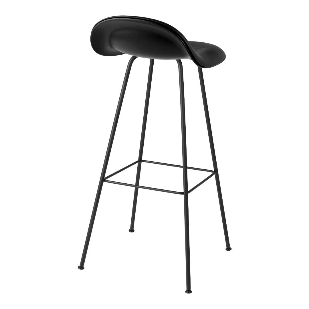 Tabouret de bar Gubi 3D - Rembourré à l'avant - Base centrale