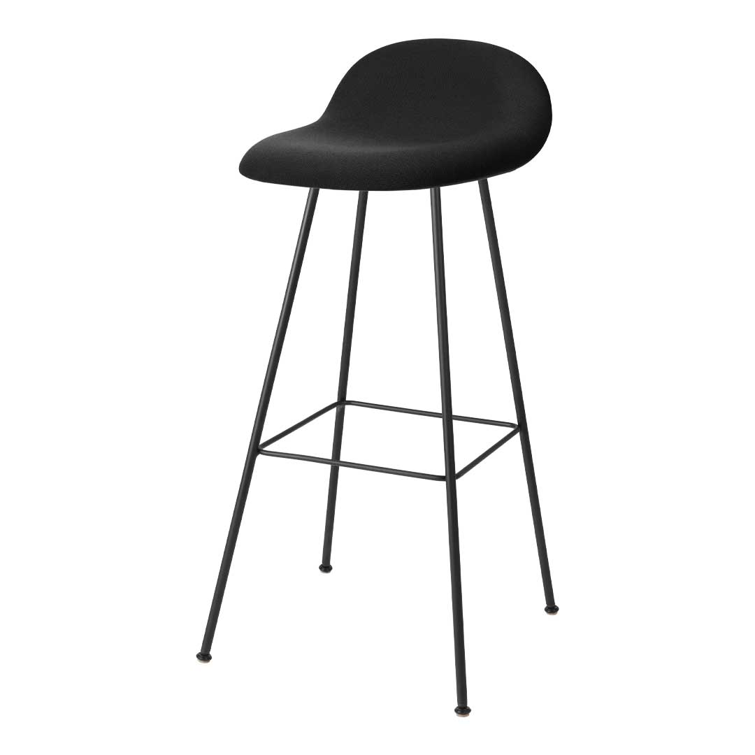 Tabouret de bar Gubi 3D - Rembourré à l'avant - Base centrale