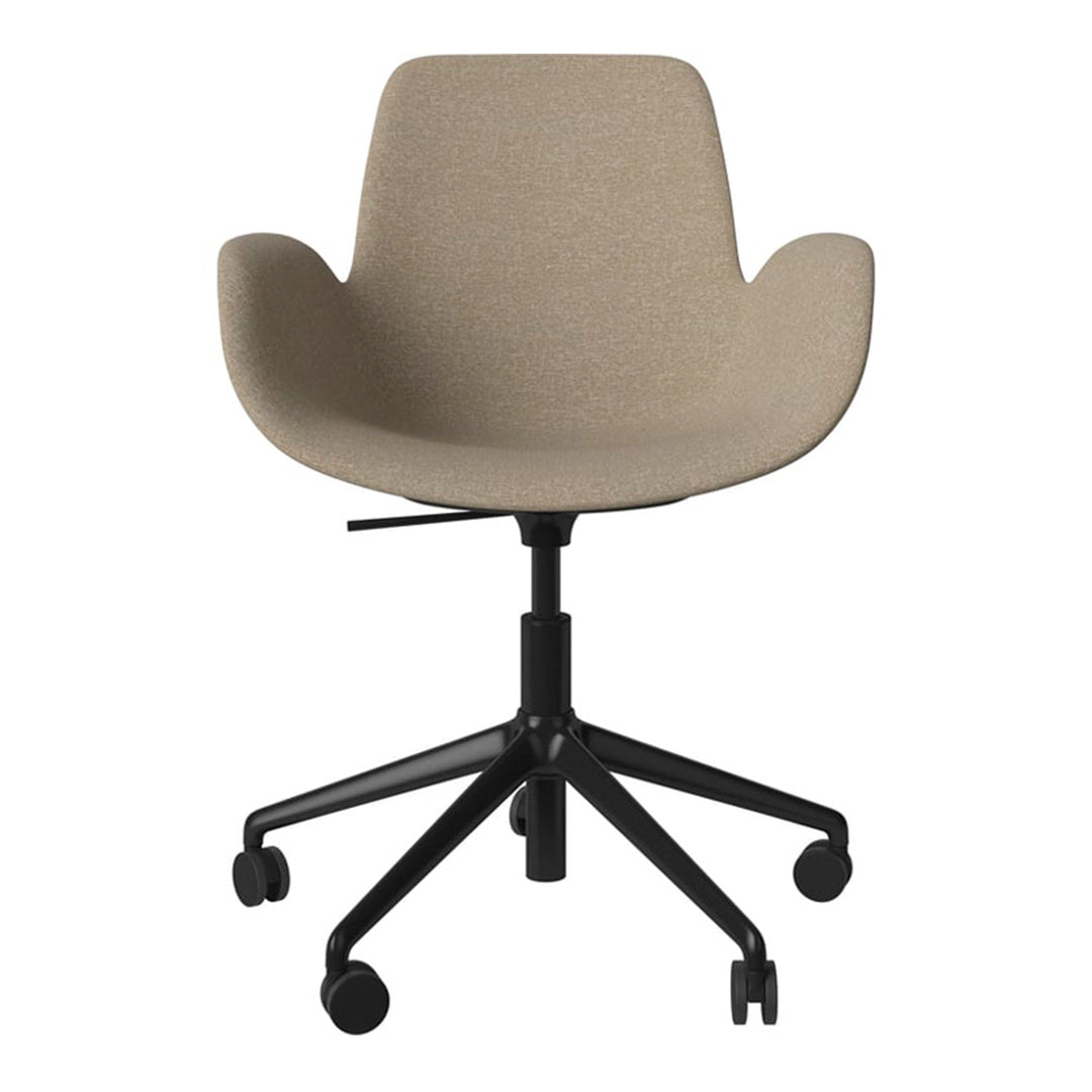 Fauteuil Seed - Rembourré - Piètement 5 branches avec roulettes - Acier laqué noir