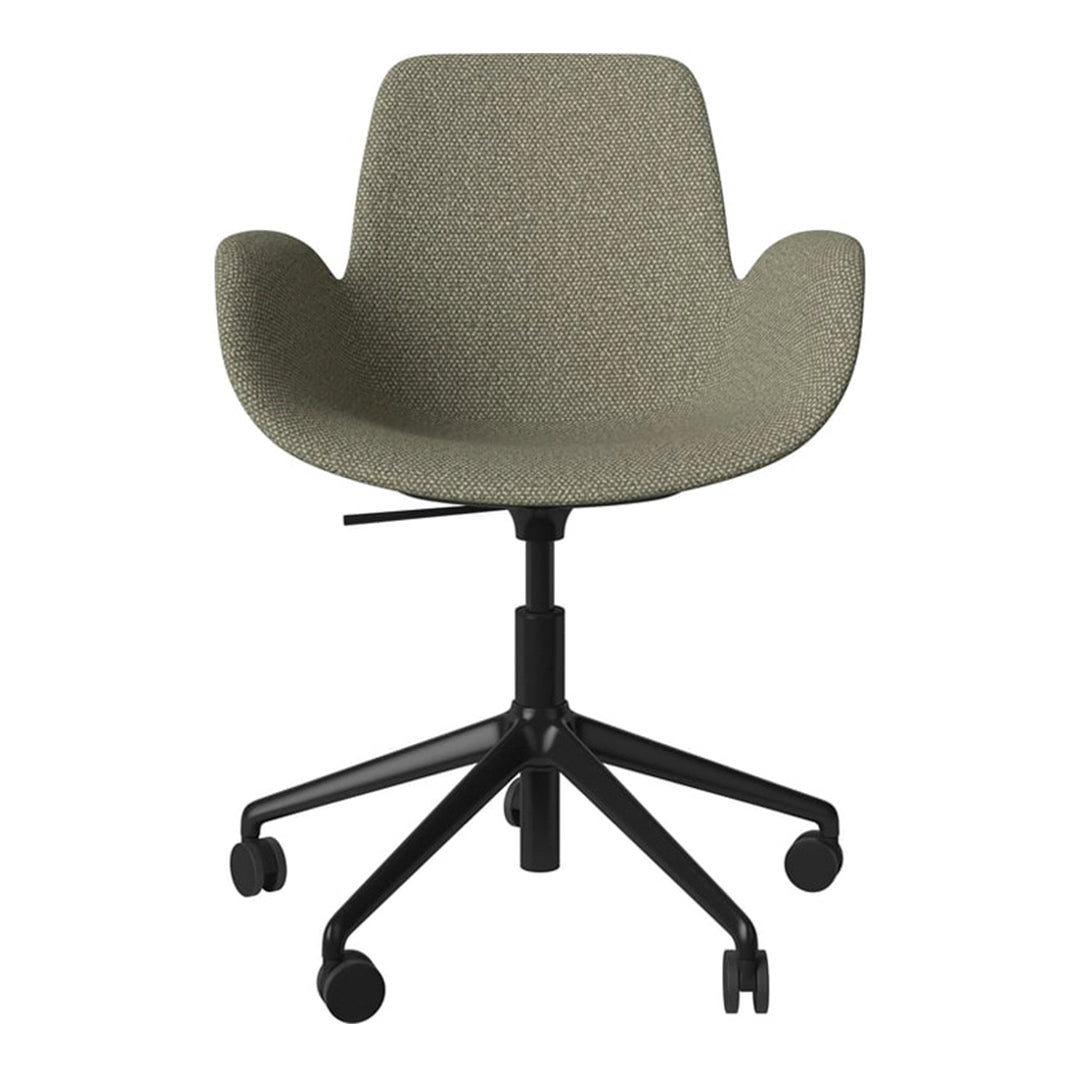 Fauteuil Seed - Rembourré - Piètement 5 branches avec roulettes - Acier laqué noir