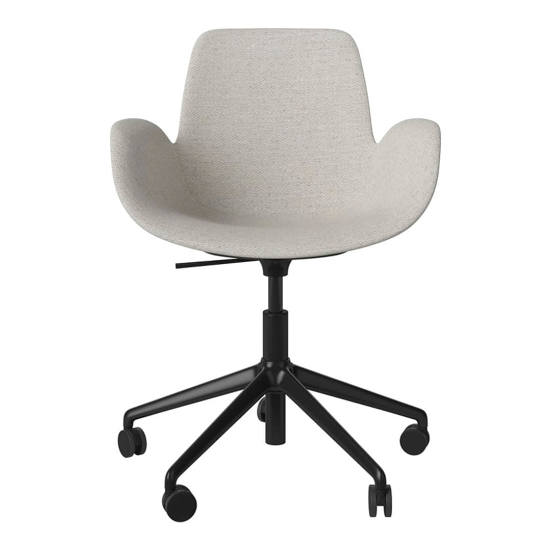 Fauteuil Seed - Rembourré - Piètement 5 branches avec roulettes - Acier laqué noir