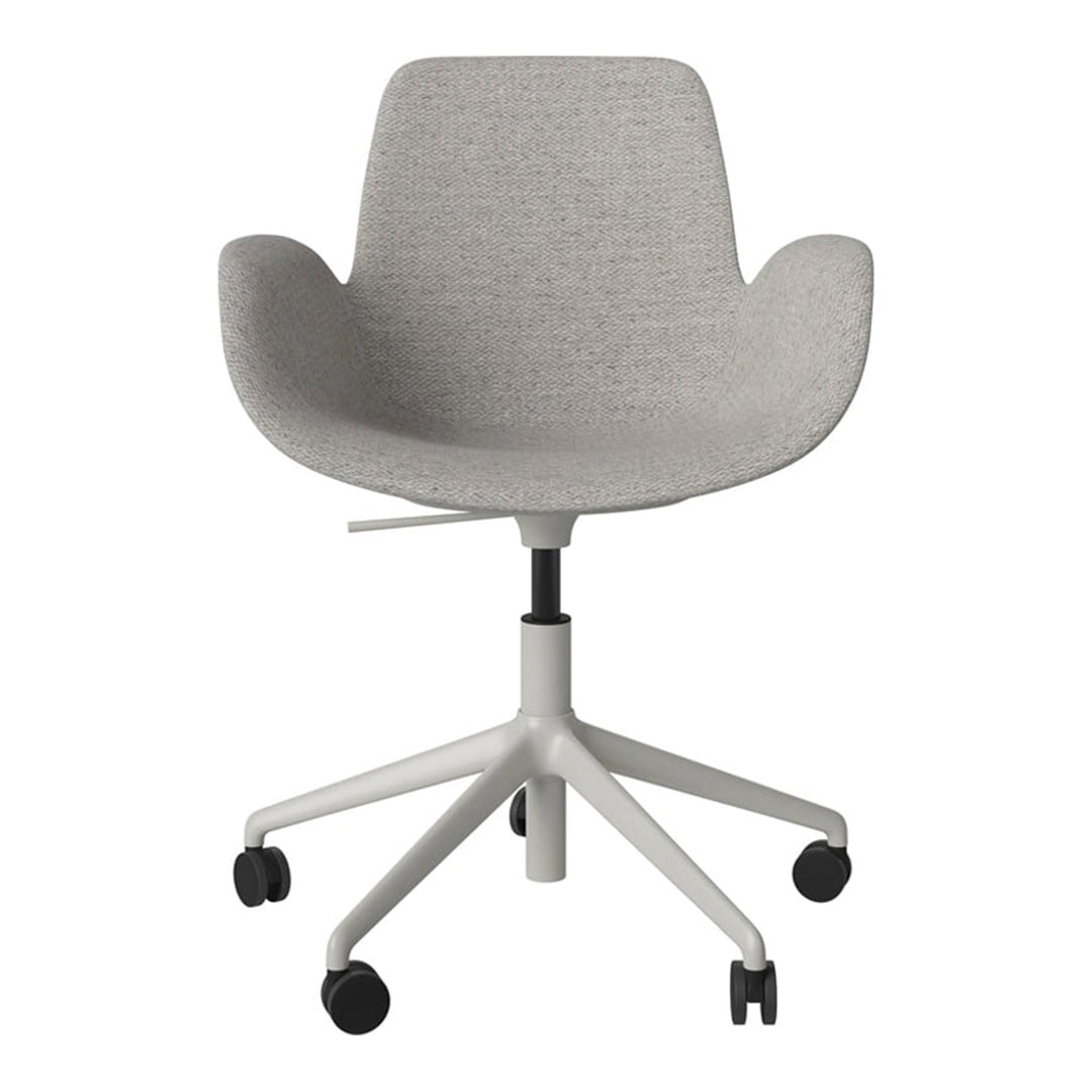 Fauteuil Seed - Rembourré - Piètement 5 branches avec roulettes - Acier laqué gris