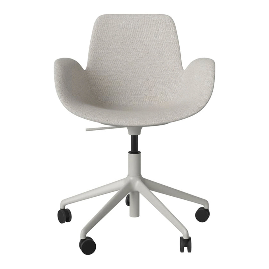Fauteuil Seed - Rembourré - Piètement 5 branches avec roulettes - Acier laqué gris
