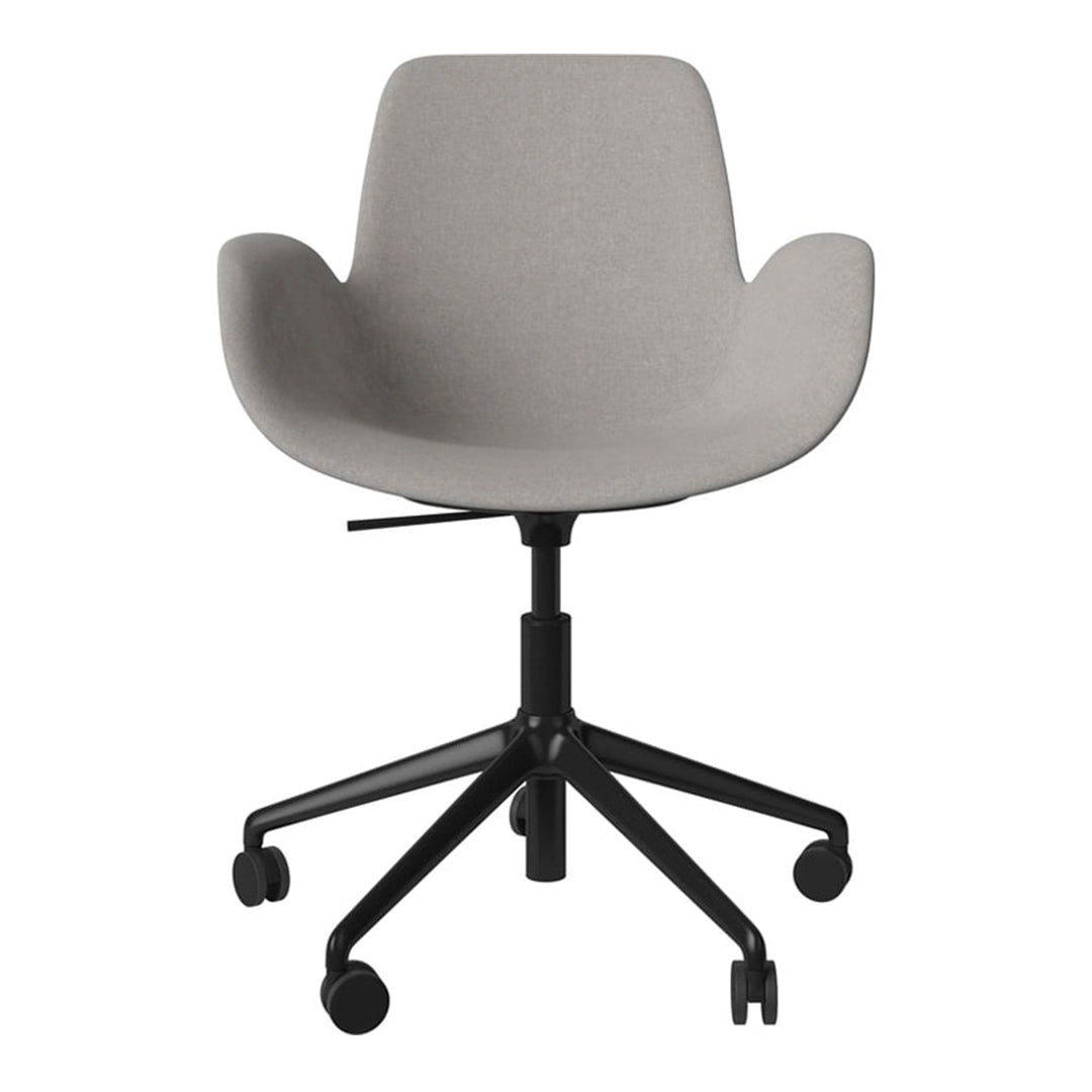 Fauteuil Seed - Rembourré - Piètement 5 branches avec roulettes - Acier laqué noir