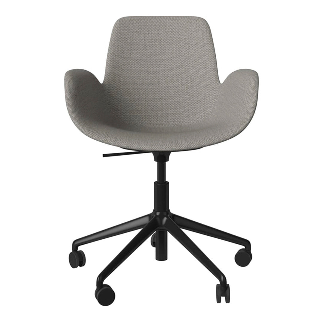 Fauteuil Seed - Rembourré - Piètement 5 branches avec roulettes - Acier laqué noir