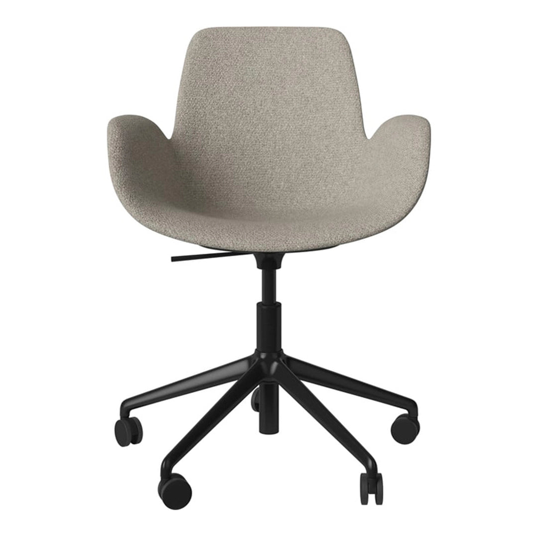 Fauteuil Seed - Rembourré - Piètement 5 branches avec roulettes - Acier laqué noir
