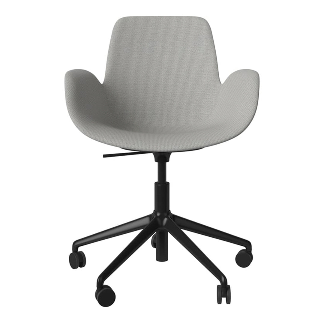 Fauteuil Seed - Rembourré - Piètement 5 branches avec roulettes - Acier laqué noir