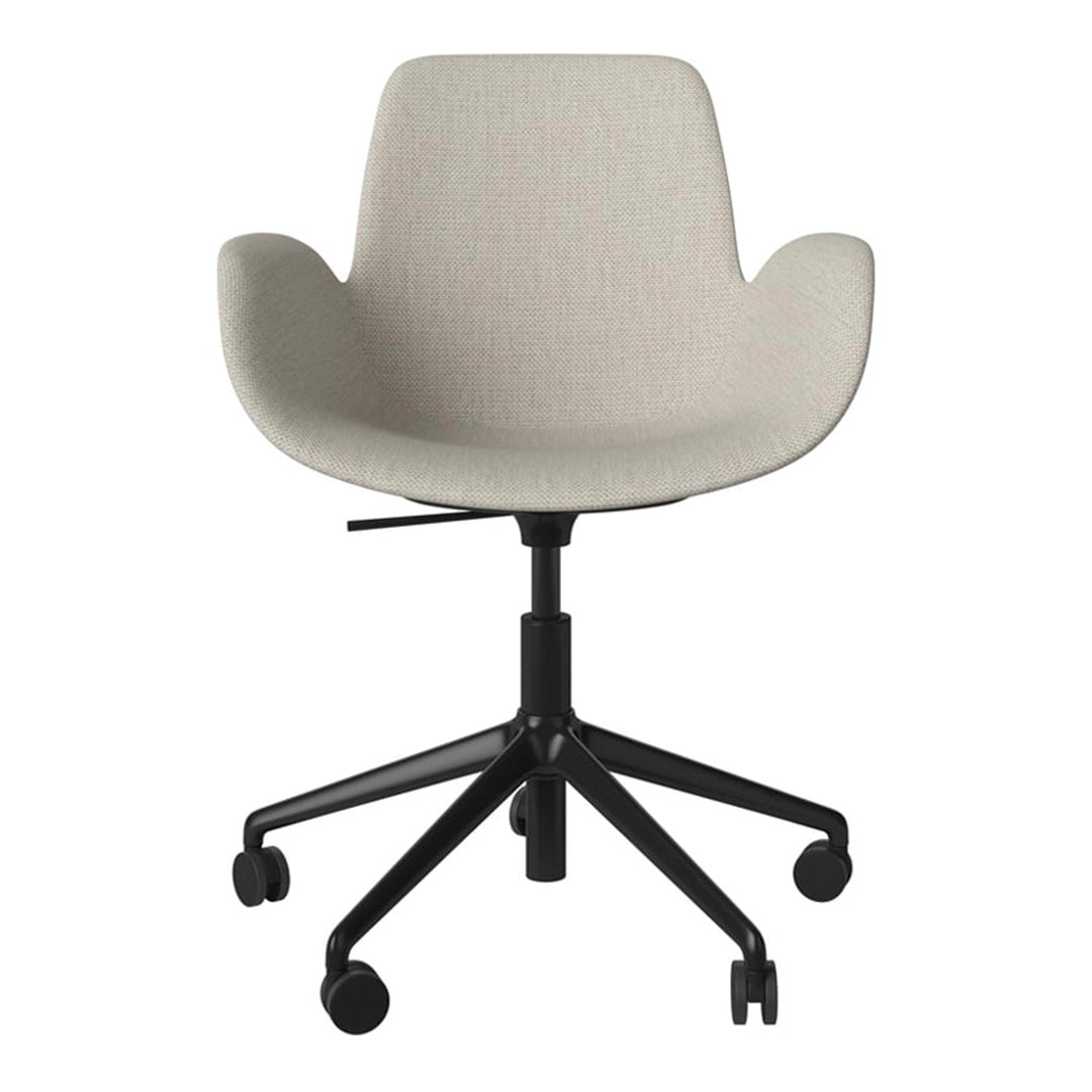 Fauteuil Seed - Rembourré - Piètement 5 branches avec roulettes - Acier laqué noir