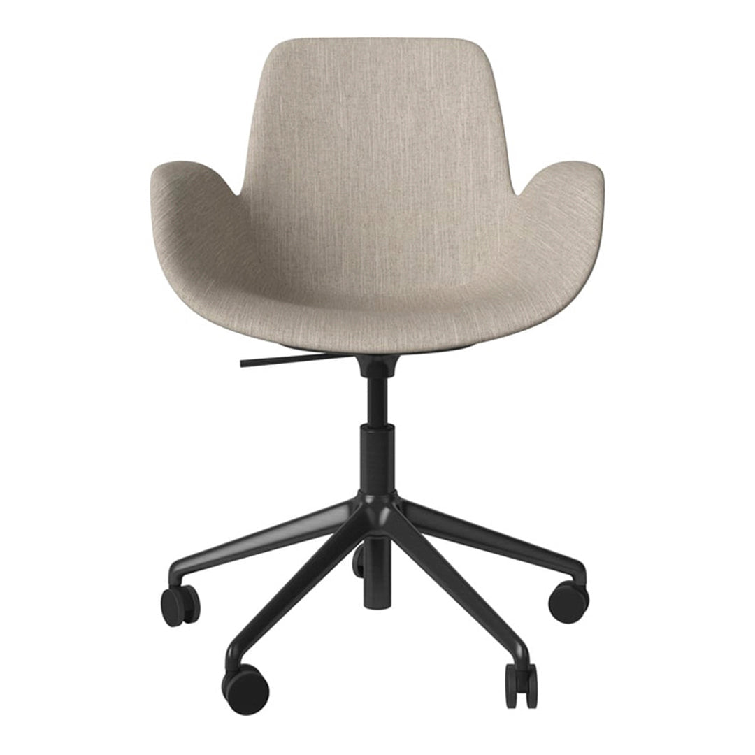 Fauteuil Seed - Rembourré - Piètement 5 branches avec roulettes - Acier laqué noir