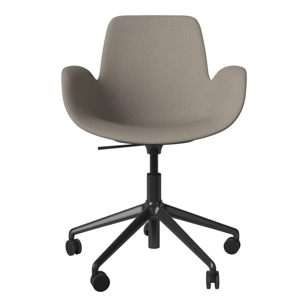 Fauteuil Seed - Rembourré - Piètement 5 branches avec roulettes - Acier laqué noir