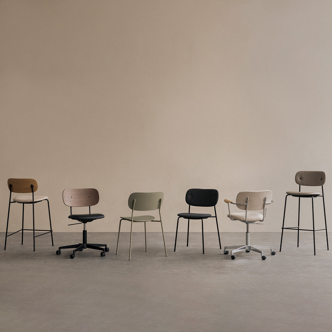 Chaise de bureau Co - Assise rembourrée - Base pivotante avec roulettes