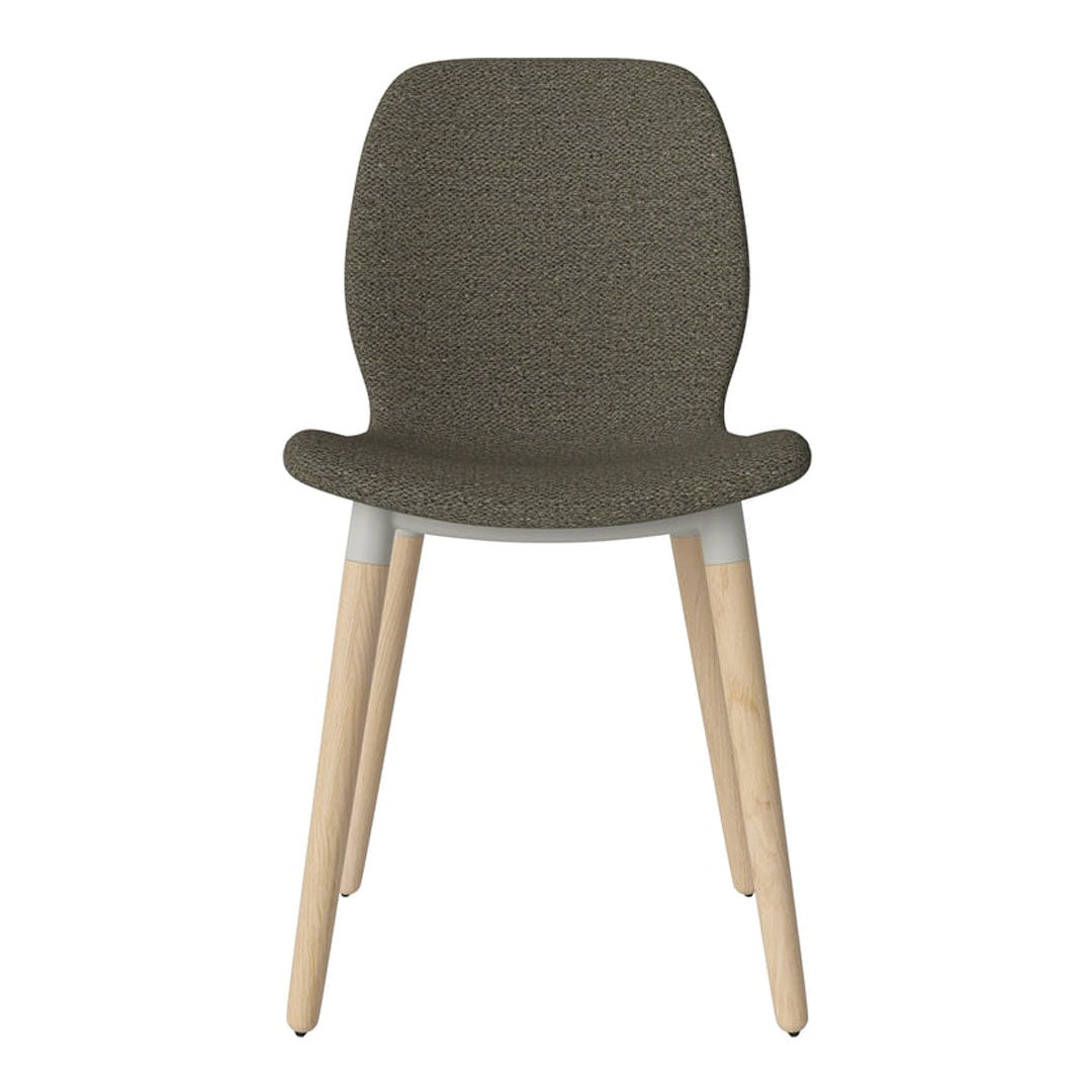 Chaise de salle à manger Seed - Rembourrée - Piètement en chêne huilé, pigmenté blanc