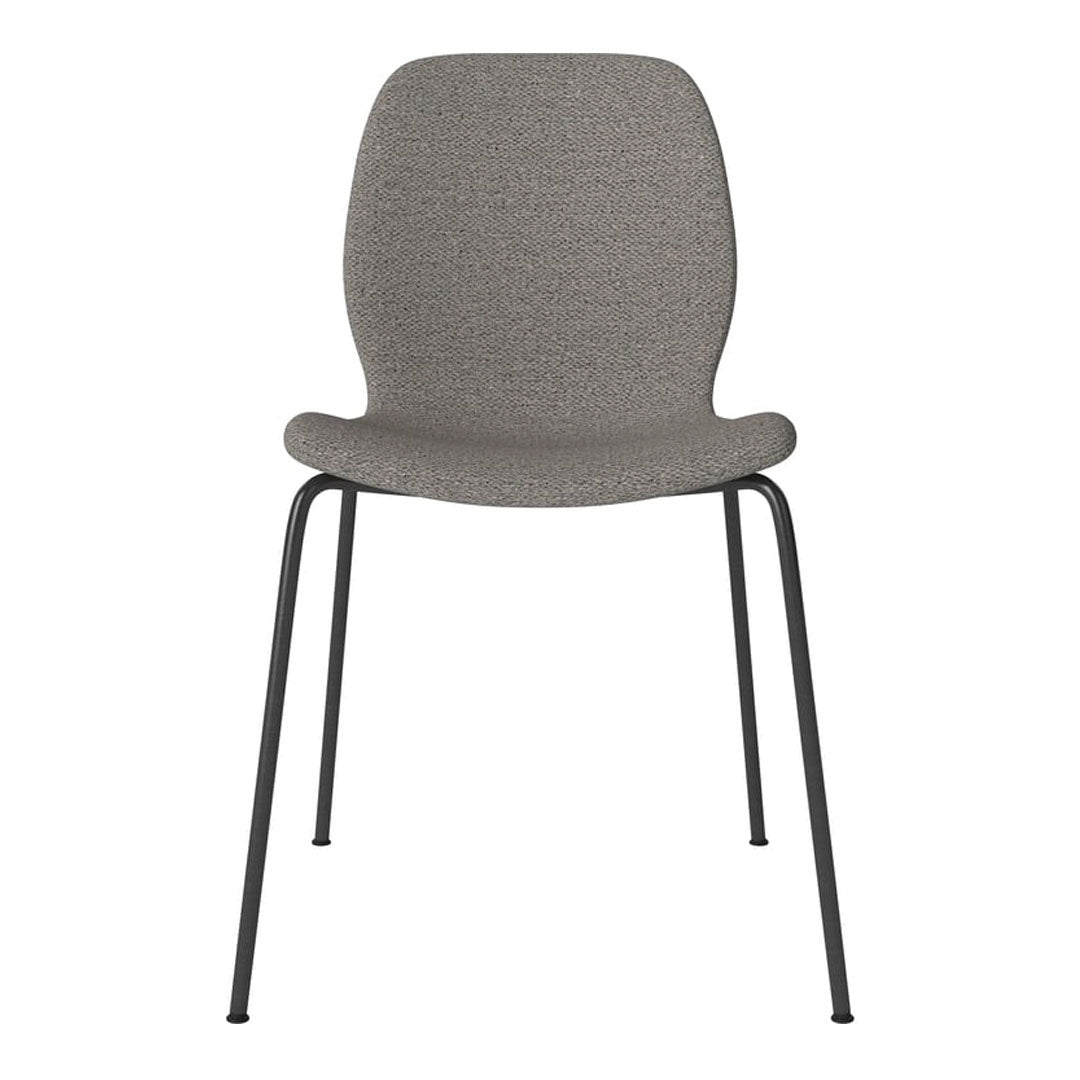 Chaise de salle à manger Seed - Rembourrée - Base en acier, laquée noire