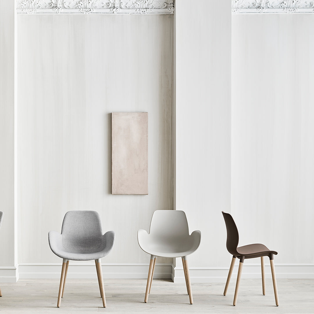 Fauteuil de salle à manger Seed - Rembourré - Piètement en acier, laqué noir