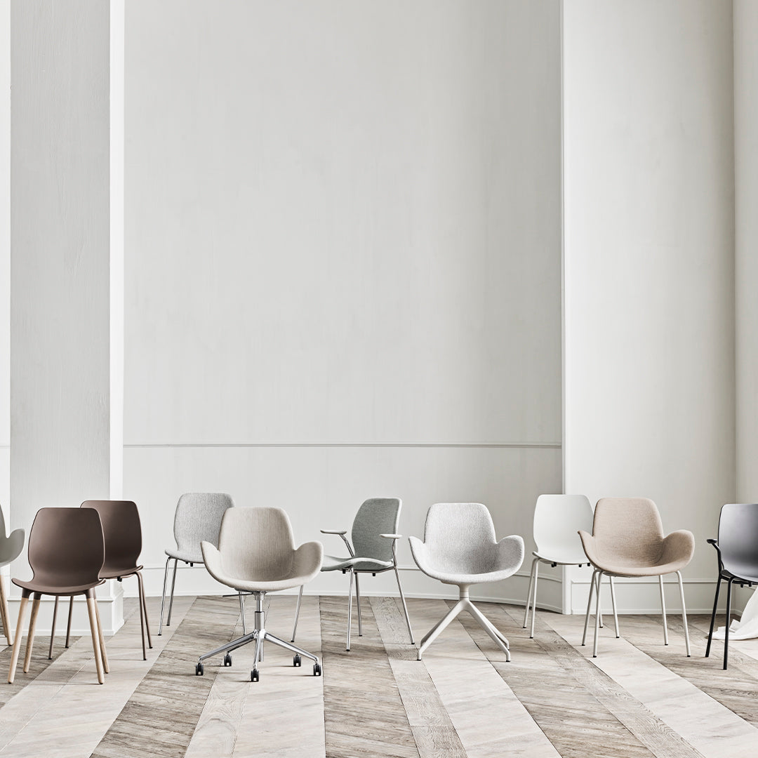 Fauteuil de salle à manger Seed - Rembourré - Piètement en acier, laqué gris