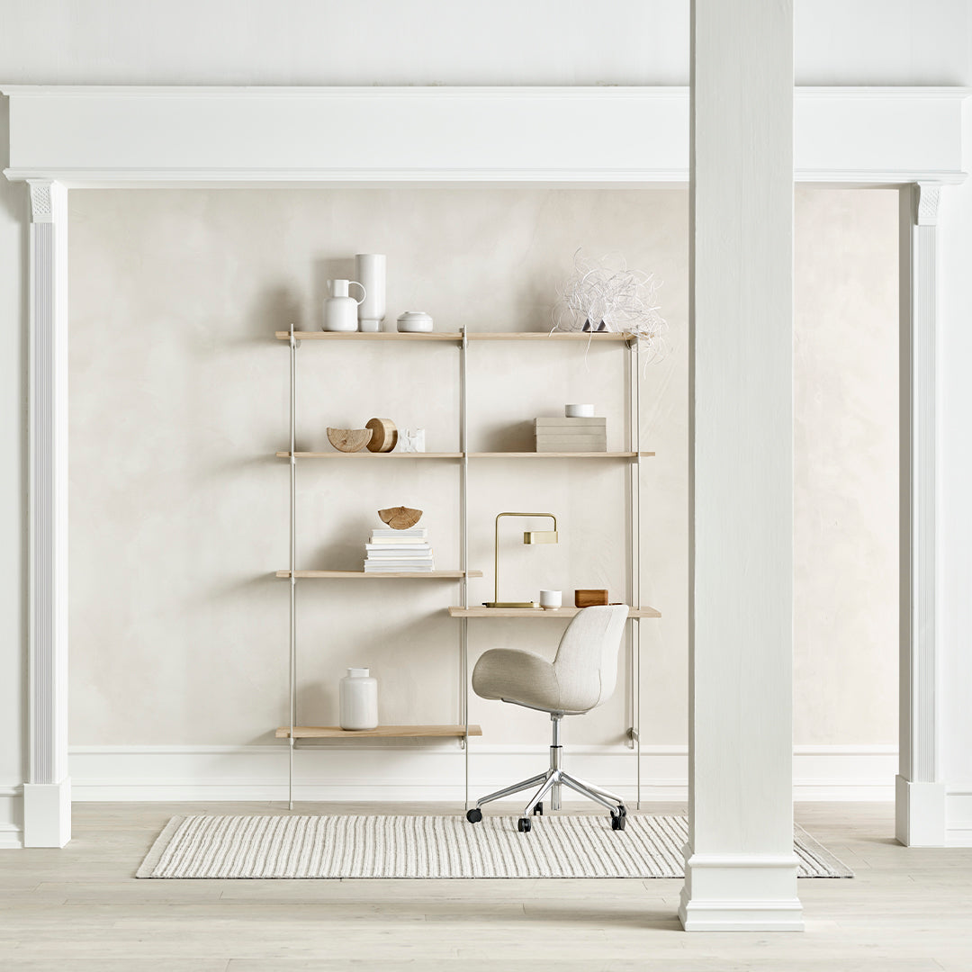 Fauteuil Seed - Rembourré - Piètement 5 branches avec roulettes - Acier laqué gris