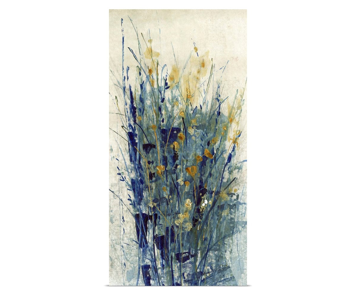 Décoration murale florale indigo I