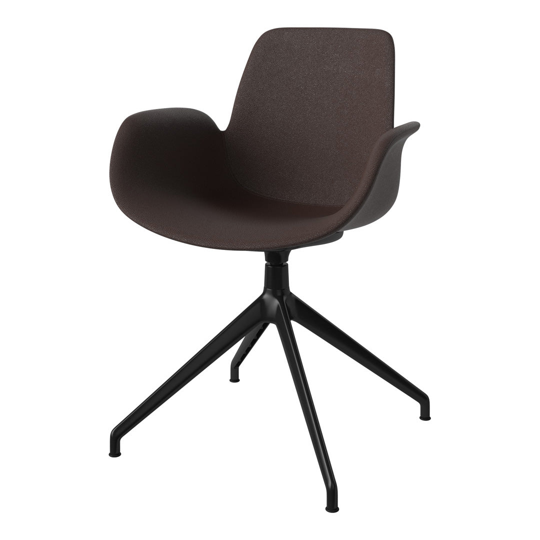 Fauteuil Seed - Rembourré - Piètement 4 branches avec patins - Acier laqué noir