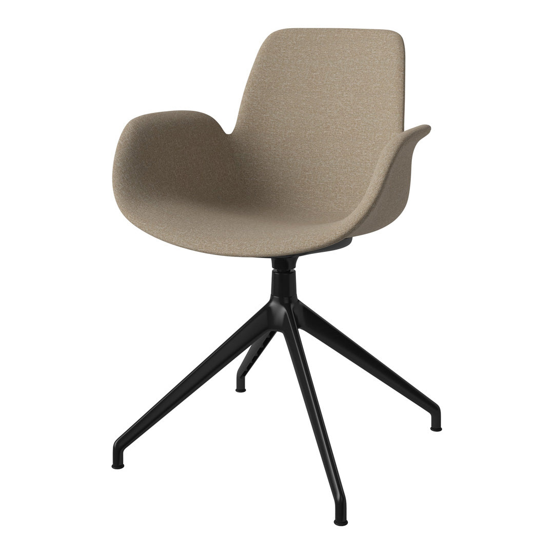 Fauteuil Seed - Rembourré - Piètement 4 branches avec patins - Acier laqué noir